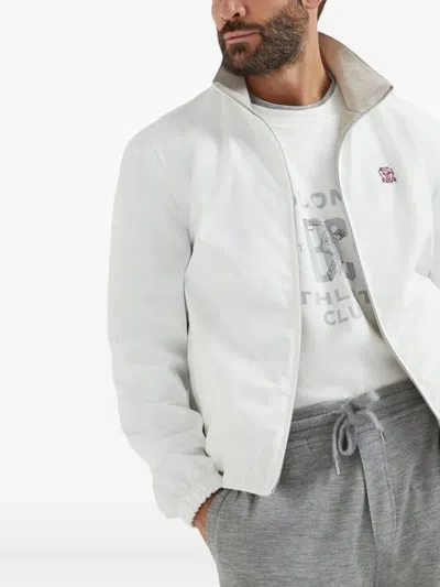 Brunello Cucinelli Men Jacket Water Resistant In White