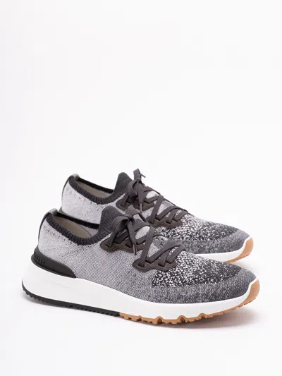 Brunello Cucinelli Knit Sneakers In Black