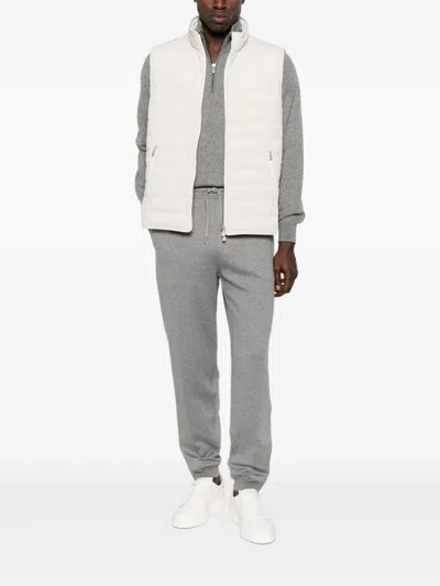 Brunello Cucinelli Quilted High-neck Gilet With Zip In Gray