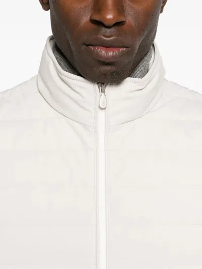 Brunello Cucinelli Quilted High-neck Gilet With Zip In Gray