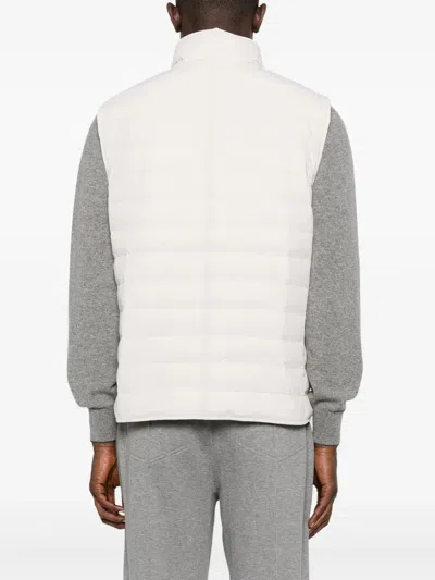 Brunello Cucinelli Quilted High-neck Gilet With Zip In Gray