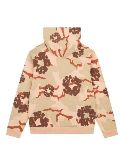 Denim Tears Printed Zip-up Hoodie In Neutral
