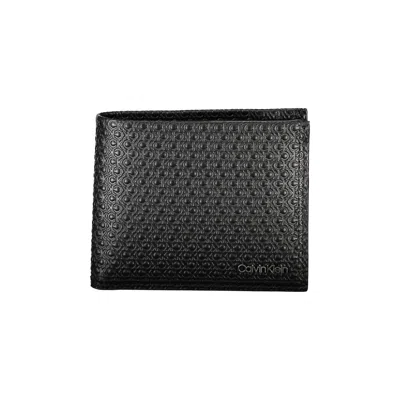 Calvin Klein Elegant Leather Bi-fold Wallet With Rfid Blocking In Black