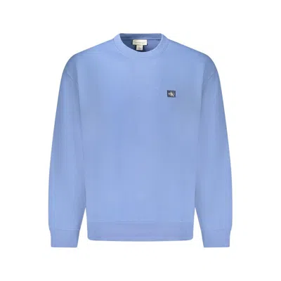 Calvin Klein Blue Cotton Men Sweater In Blue