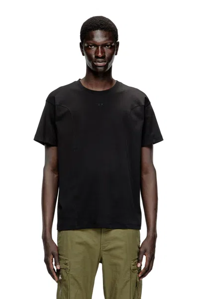 Diesel Short-sleeve T-shirt With Panels In Black
