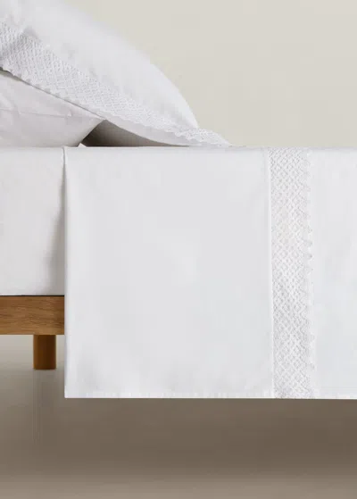 Mango Home Cotton Percale Lace Top Sheet For 135/140 Cm Bed