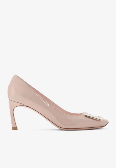 Roger Vivier Trompette 70 Pumps In Patent Leather In Neutral