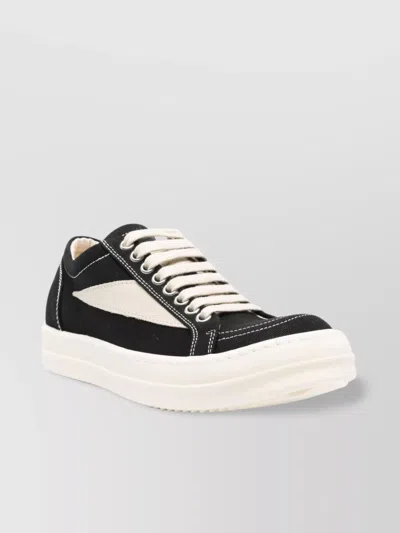 Rick Owens Drkshdw Retro Low-top Sneakers With Shark Tooth Caps In Black