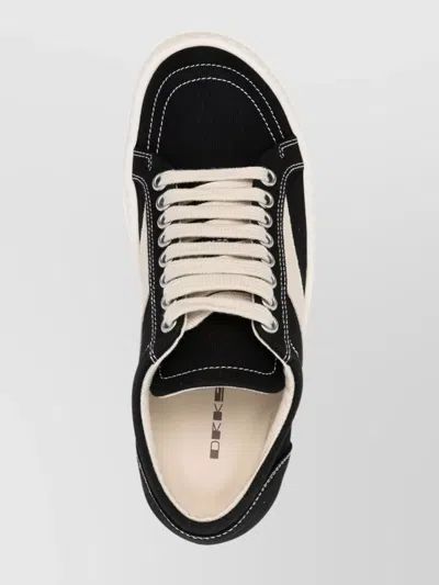 Rick Owens Drkshdw Retro Low-top Sneakers With Shark Tooth Caps In Black