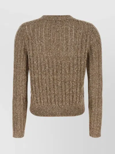 Brunello Cucinelli Rustic Dazzling Net Sweaters And Cardigans Beige In Brown