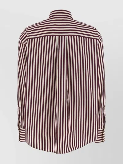 Brunello Cucinelli Bead-embellished Striped Cotton-sateen Shirt In Multi