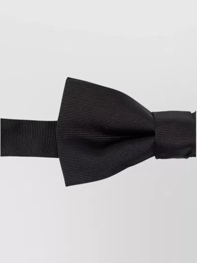 Dsquared2 Ribbed Pre-tied Bow Ties With Adjustable Strap In Black