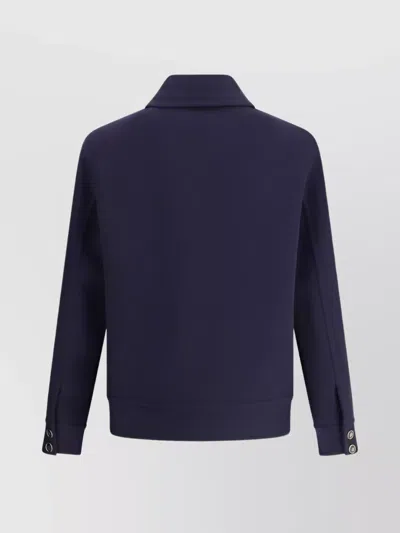 Valentino Wool Jacket With Collared Design In Blue