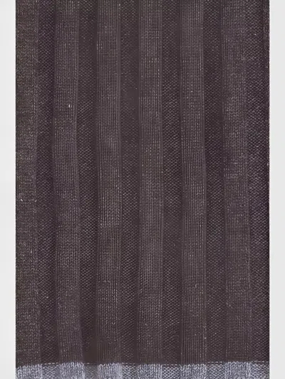 Brunello Cucinelli Ribbed Cashmere Scarf Beaded In Black