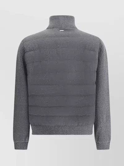 Herno Wool Bomber Jacket In Gray