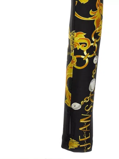 Versace Jeans Couture Black Longsleeve Tops With All-over Baroque Print