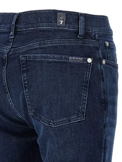 7 For All Mankind Rolled Cuffs Slim Fit Denim In Blue