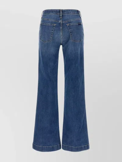 7 For All Mankind Wide-leg Jeans With Faded Wash And Belt Loops In Blue