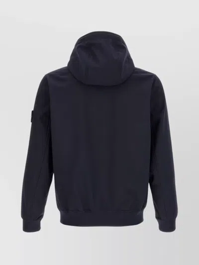 Stone Island 'soft Shell-r E.dye®technology' Hooded Jacket In Blue
