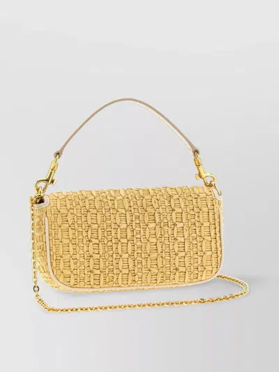 Dolce & Gabbana Woven Texture Chain Strap Shoulder Bag