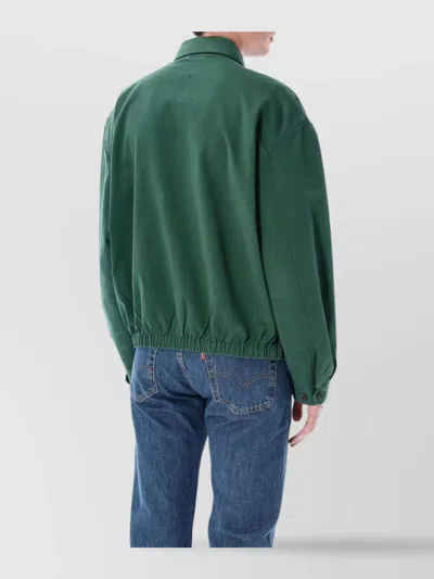 Polo Ralph Lauren Bomber Jacket Cotton Dropped Shoulders In Green