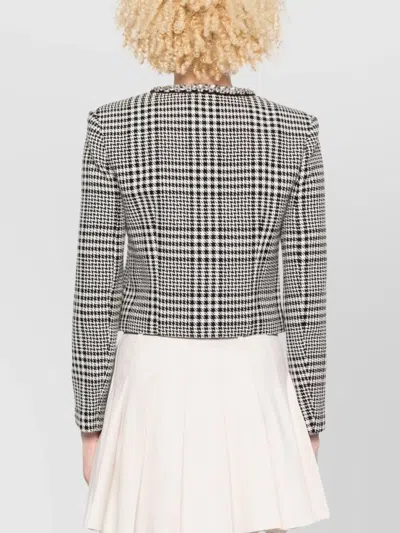 Self-portrait Wool Houndstooth Tailored Jacket Jackets Multicolor In Black