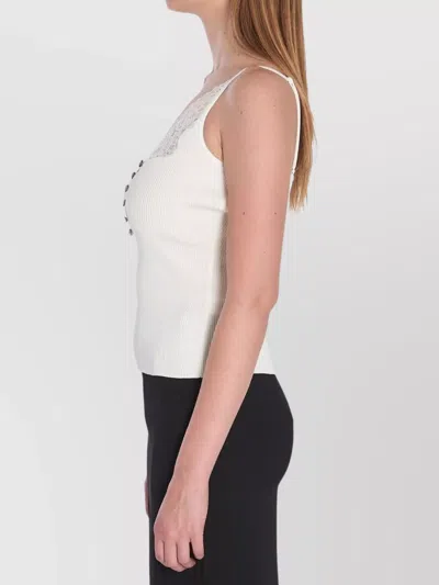 Self-portrait Self Portrait Women Lace Trim Knit Top In White