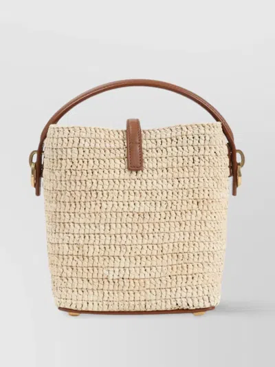 Saint Laurent Mini 37 Raffia Shoulder Bag