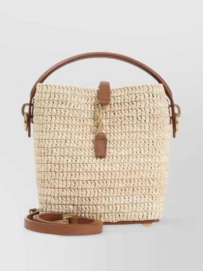 Saint Laurent Mini 37 Raffia Shoulder Bag