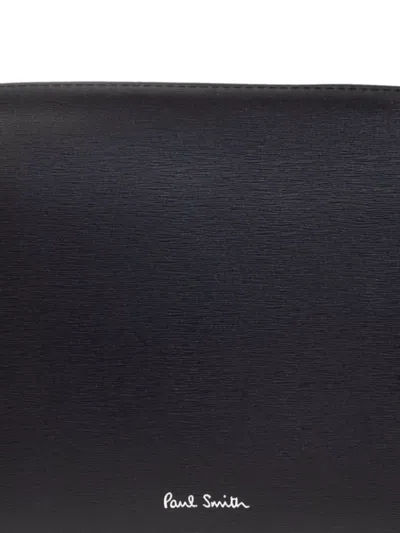 Paul Smith Leather Washbag With Carry And Side Handles