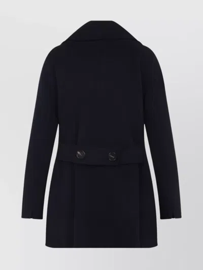 's Max Mara Caban Double-breasted Wool Pea Coat In Black