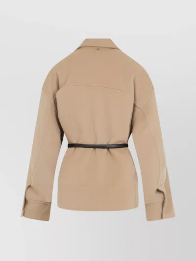 Sportmax Camel Brown Virgin Wool Cantore Jacket In Neutral