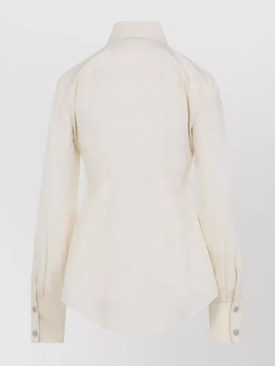 Sportmax Long Shirt With Waist Cut In Neutral