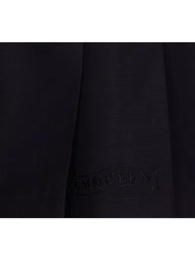 Alexander Mcqueen Pleated Design Shorts With Belt Loops And Back Pockets