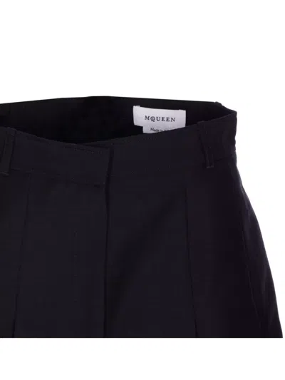 Alexander Mcqueen Pleated Design Shorts With Belt Loops And Back Pockets