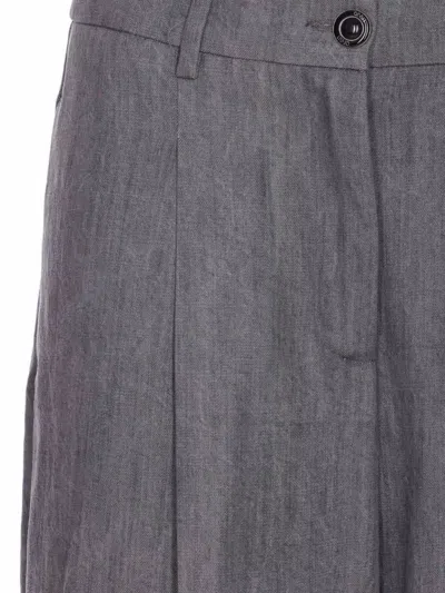 Liu •jo Flared High Waist Pleated Front Trousers In Blue