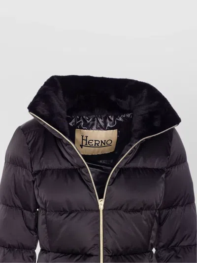 Herno High Neck Long Sleeveless Padded Jacket In Black