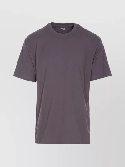 Y-3 Logo-print Crew-neck Tee In Gray
