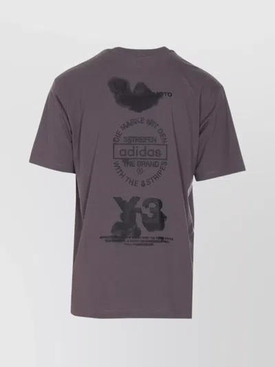 Y-3 Logo-print Crew-neck Tee In Gray