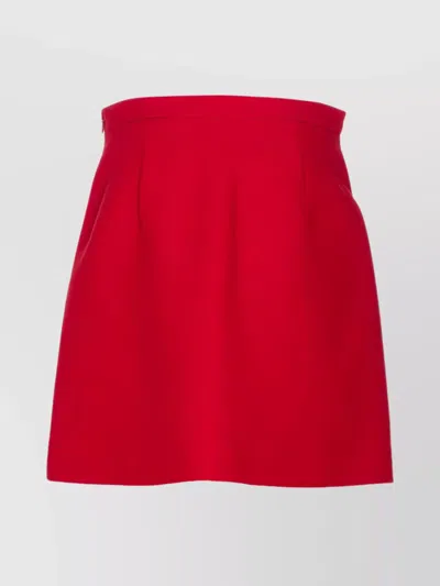 Valentino High Waist Skirt Heart-shaped Buttons In Red