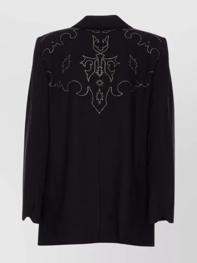 Zadig & Voltaire Crystal Embroidered V-neck Jacket In Black