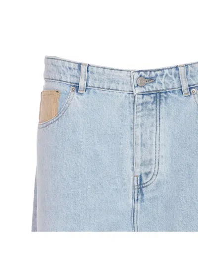 Drôle De Monsieur Tailored Trousers With 5 Pockets And Belt Loops In Blue