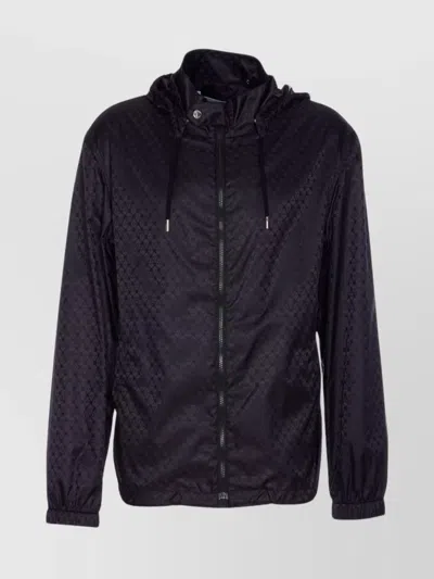 Alexander Mcqueen Skull Print Hooded Jacket In Blue