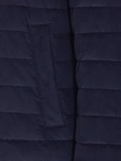 Herno Hooded Quilted Down Jacket In Blue