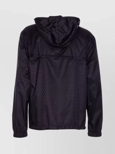 Alexander Mcqueen Skull Print Hooded Jacket In Blue