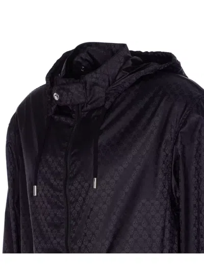 Alexander Mcqueen Skull Print Hooded Jacket In Blue