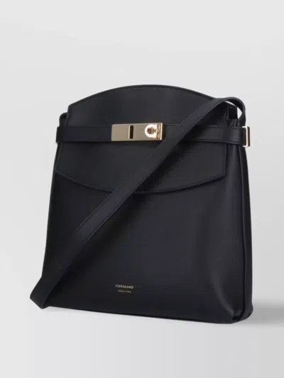 Ferragamo Shoulder Bag With Adjustable Strap And Gold-tone Hardware