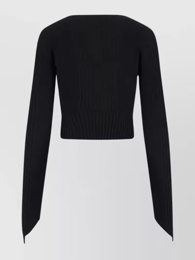 Vivienne Westwood Cropped Ribbed Cardigan With Multicolor Logo In Black