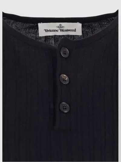 Vivienne Westwood Cropped Ribbed Cardigan With Multicolor Logo In Black