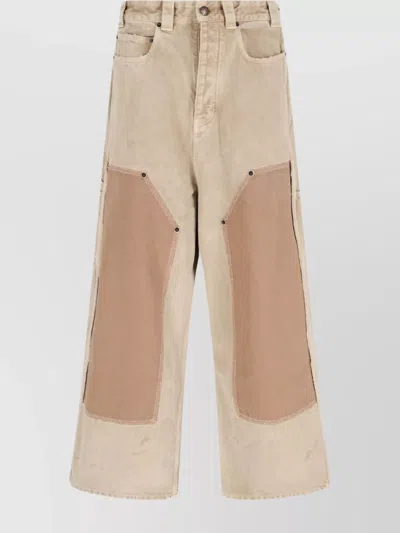 Balenciaga Straight Trousers Contrast Panels In White